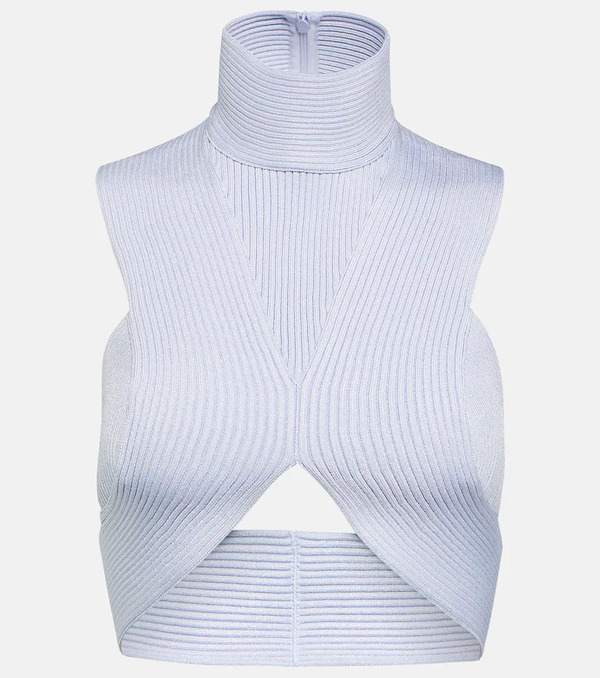  Alaia Alaia Ribbed-knit Crop Top 