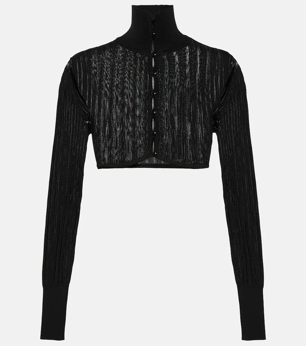  Alaia Alaia Ribbed-knit Cropped Cardigan 