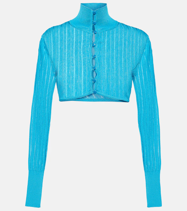  Alaia Alaia Ribbed-knit Cropped Cardigan 