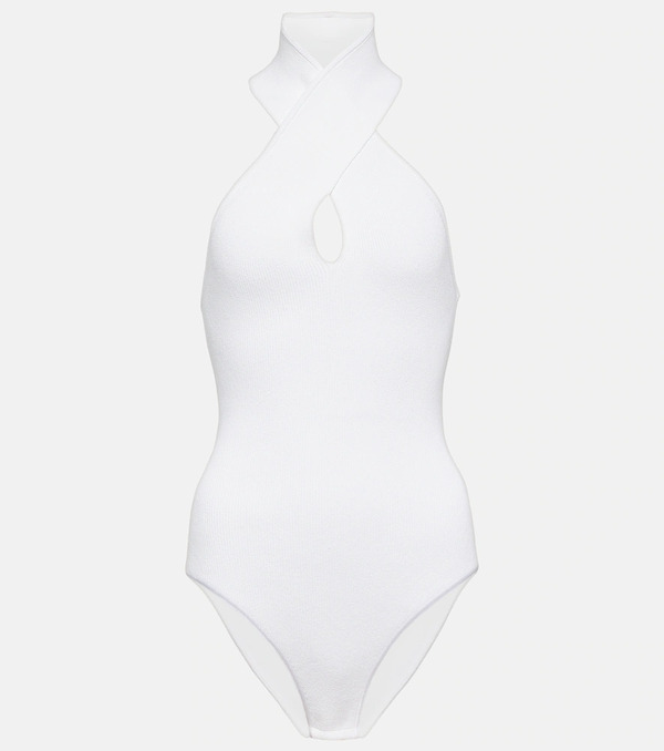  Alaia Alaia Ribbed-knit Halterneck Bodysuit 