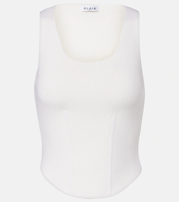  Alaia Alaia Ribbed-knit Wool-blend Bustier 