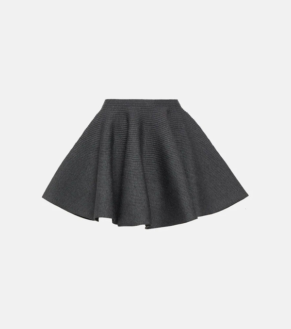  Alaia Alaia Ribbed-knit Wool-blend Miniskirt 
