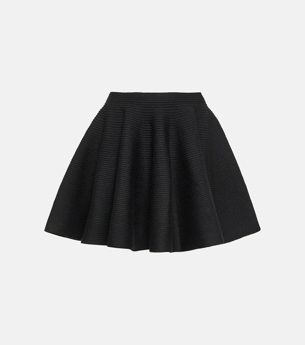  Alaia Alaia Ribbed-knit Wool-blend Miniskirt 