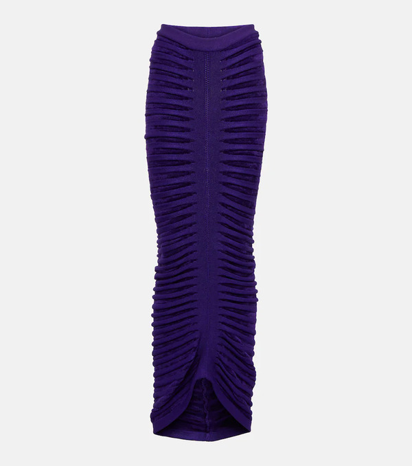  Alaia Alaia Ruched Maxi Skirt 