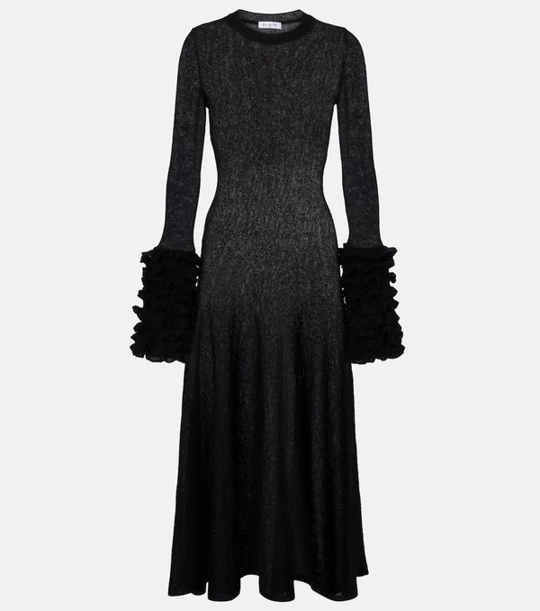  Alaia Alaia Ruffled Mohair-blend Midi Dress 