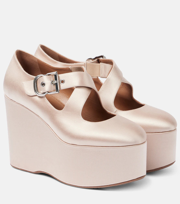  Alaia Alaia 110 Satin Platform Wedges 