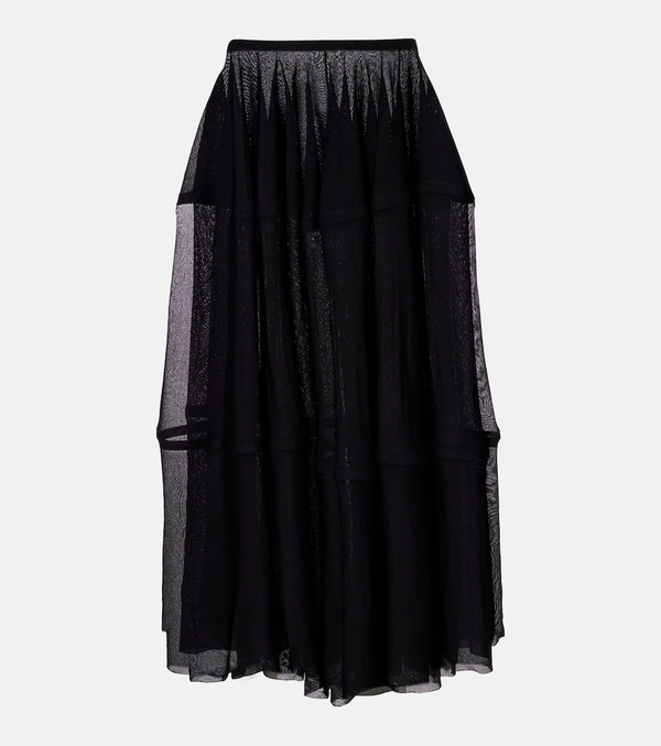  Alaia Alaia Semi-sheer Midi Skirt 