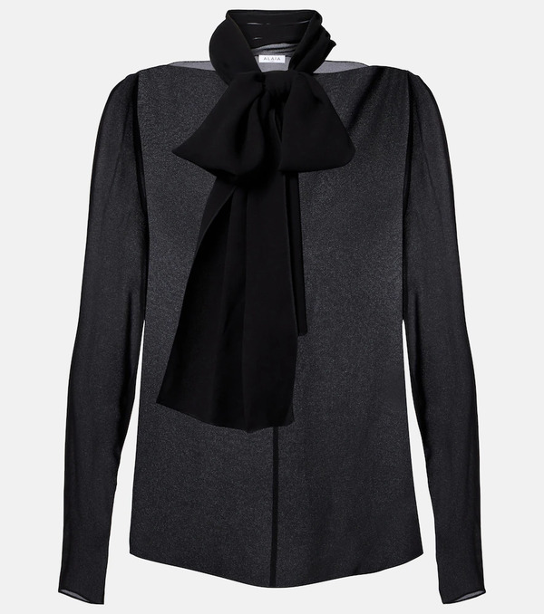 Alaia Alaia Sheer Tie-neck Blouse 