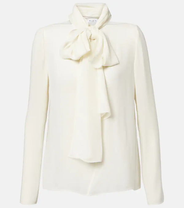  Alaia Alaia Sheer Tie-neck Blouse 