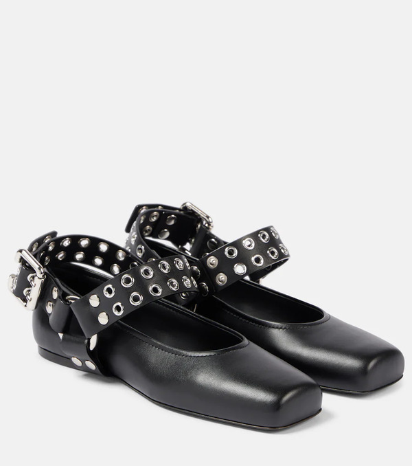  Alaia Alaia Studded Leather Mary Jane Flats 