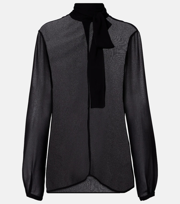  Alaia Alaia Tie-neck Georgette Blouse 