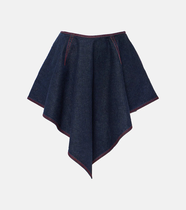  Alaia Alaia Triangle Asymmetric Denim Miniskirt 
