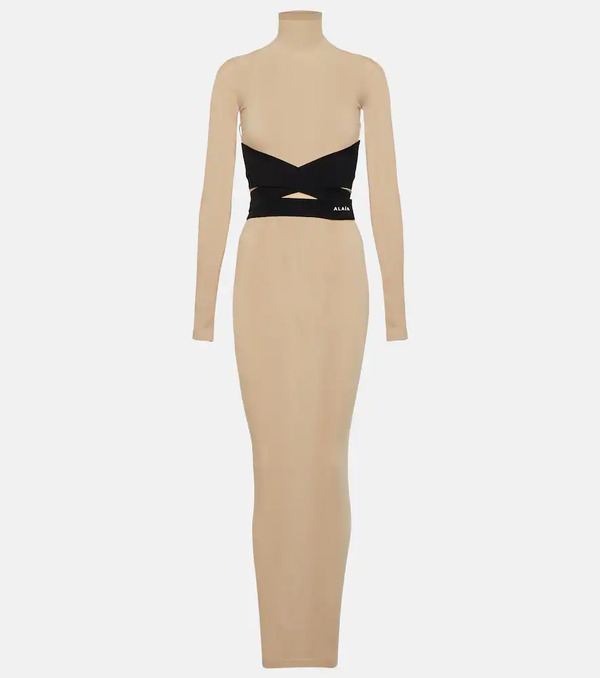  Alaia Alaia Turtleneck Jersey Maxi Dress 