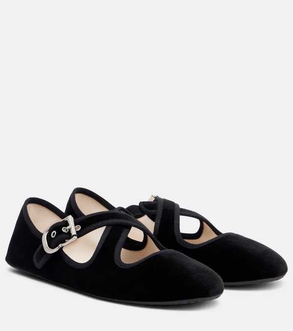  Alaia Alaia Velvet Ballet Flats 