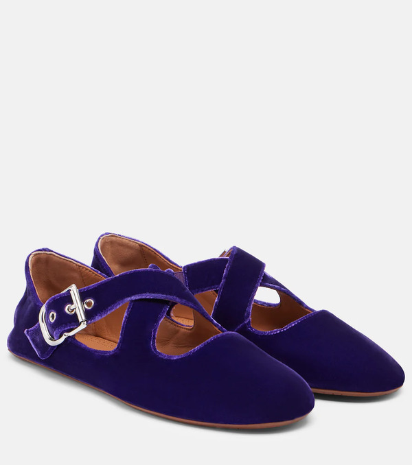  Alaia Alaia Velvet Ballet Flats 