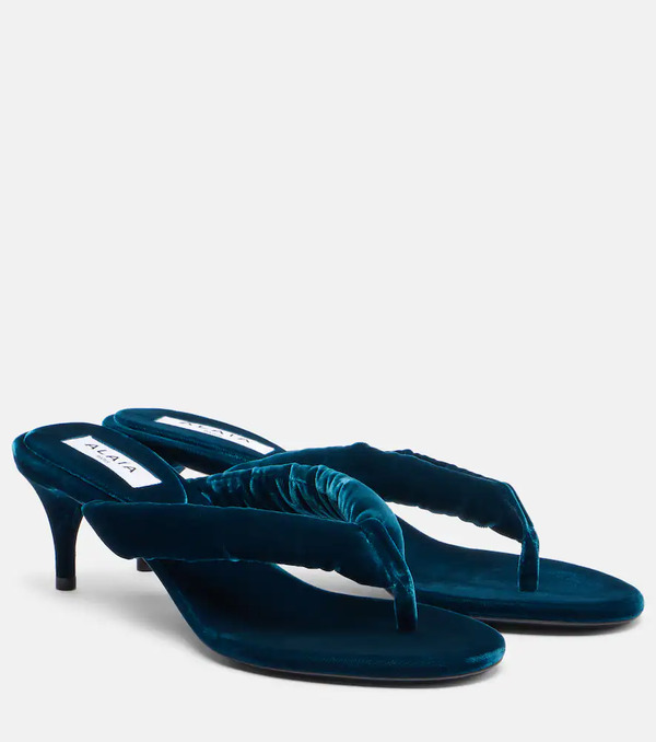  Alaia Alaia Velvet Thong Sandals 