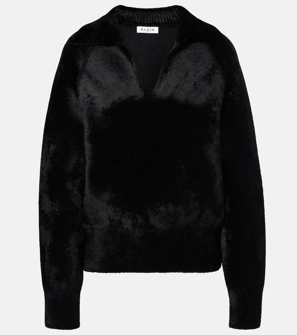  Alaia Alaia Wool-blend Polo Sweater 