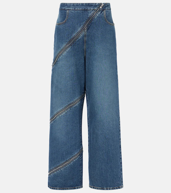  Alaia Alaia Zip-up Wide-leg Jeans 