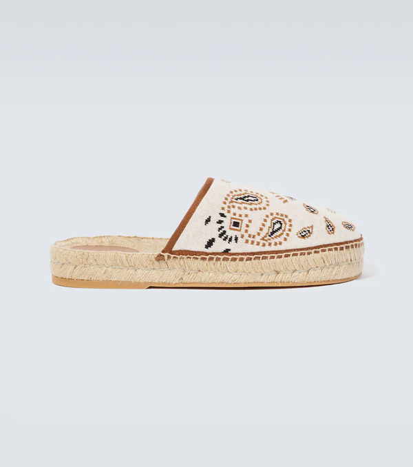  Alanui Alanui Bandana Canvas Jacquard Espadrille Slides 