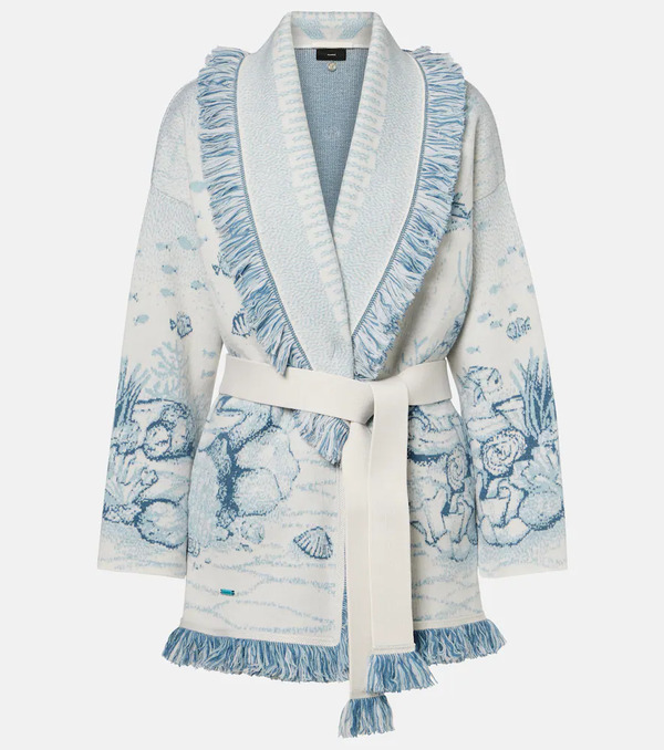  Alanui Alanui Deep In The Ocean Wool-blend Cardigan 