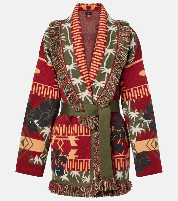  Alanui Alanui Hibiscus Bloom Virgin Wool Cardigan 