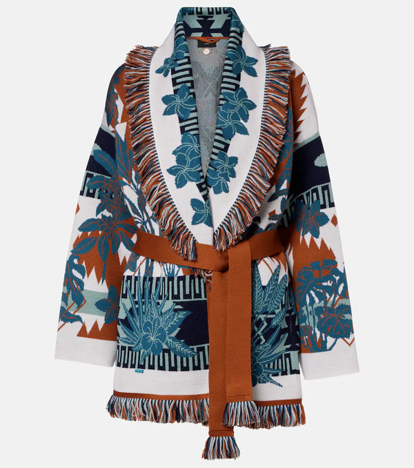  Alanui Alanui Island Soul Jacquard Wool Cardigan 