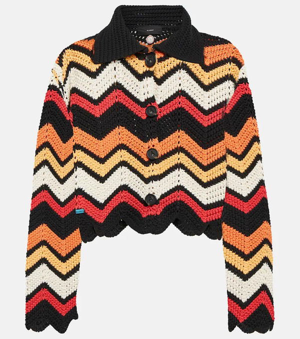  Alanui Alanui Kaleidoscopic Chevron Cotton-blend Cardigan 
