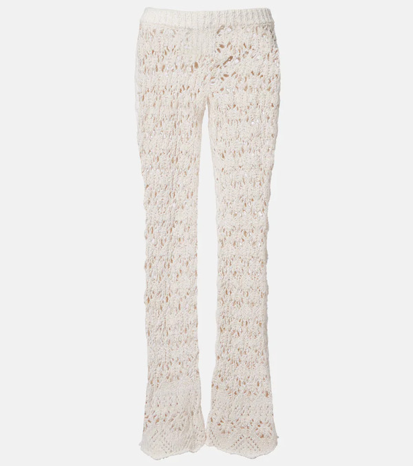  Alanui Alanui Lagoon Romance Crochet Flared Pants 