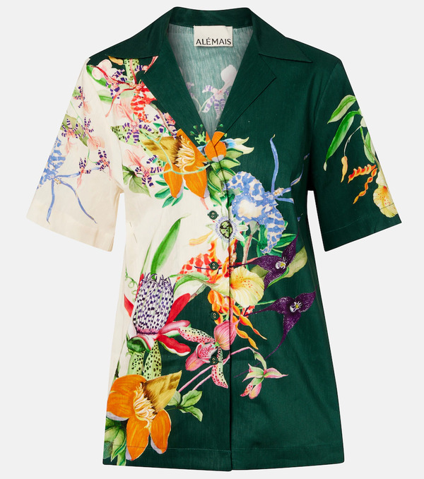  Alemais Alemais Aggie Floral Linen-blend Shirt 