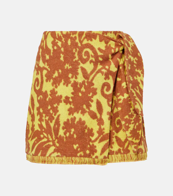  Alemais Alemais Amarillo Printed Cotton-blend Wrap Skirt 