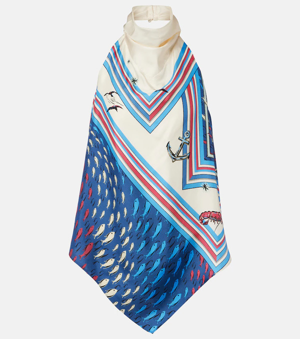  Alemais Alemais Apollo Printed Silk Satin Top 