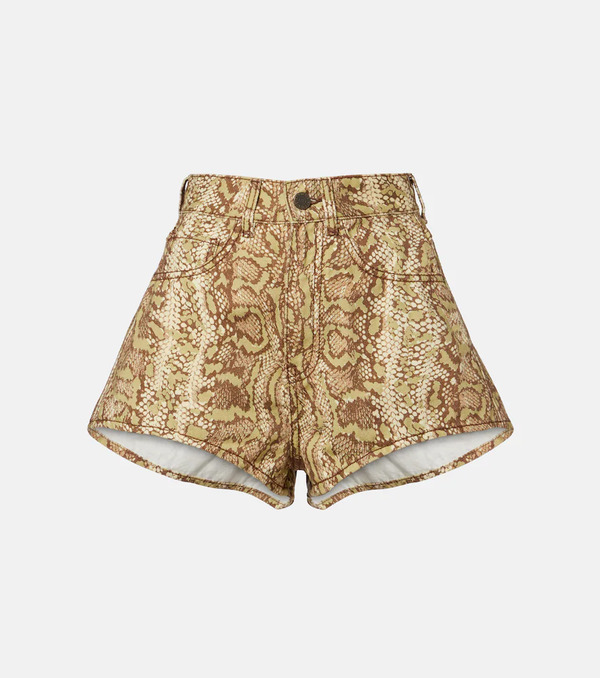  Alemais Alemais Boa Snake-print Denim Shorts 