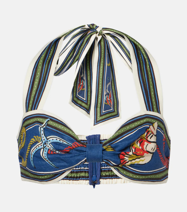  Alemais Alemais Cove Printed Linen Bra Top 
