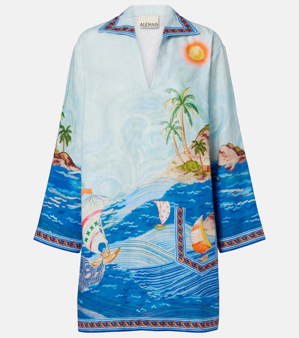  Alemais Alemais Island Printed Linen Minidress 