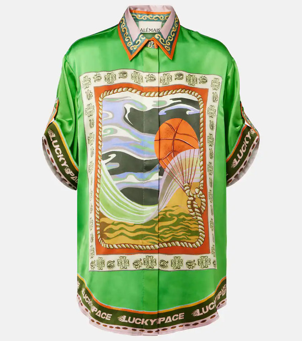  Alemais Alemais Lucky Pace Printed Silk Shirt 