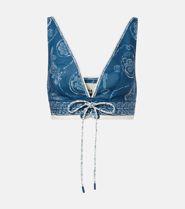  Alemais Alemais Lucky Printed Linen Crop Top 