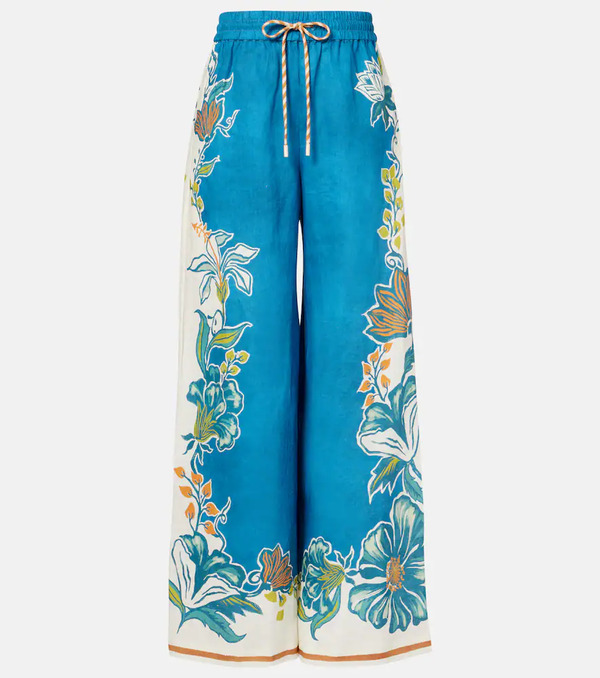  Alemais Alemais Luda Floral Linen Palazzo Pants 