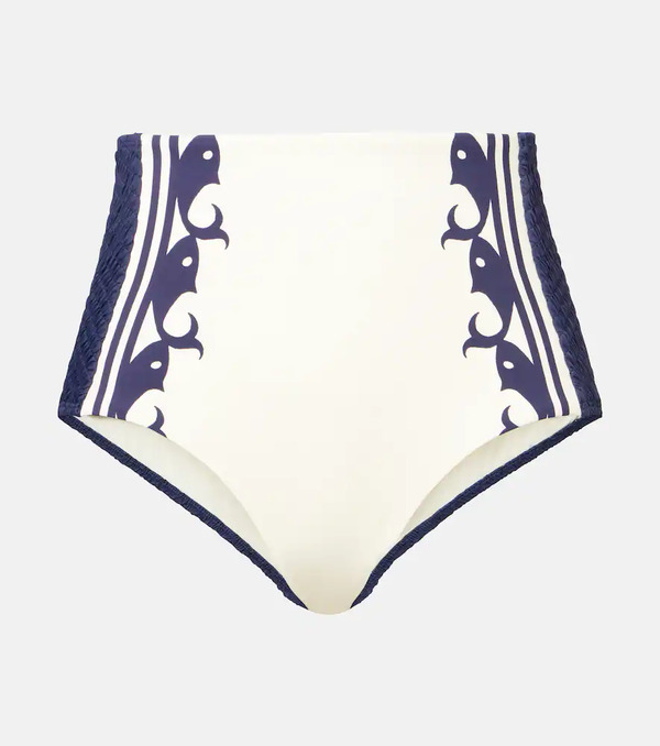  Alemais Alemais Marine Printed Smocked Bikini Bottoms 