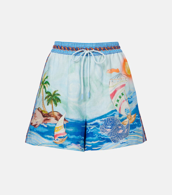  Alemais Alemais Printed Linen Shorts 