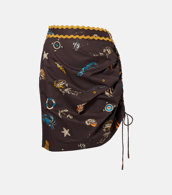  Alemais Alemais Printed Ruched Cotton Miniskirt 