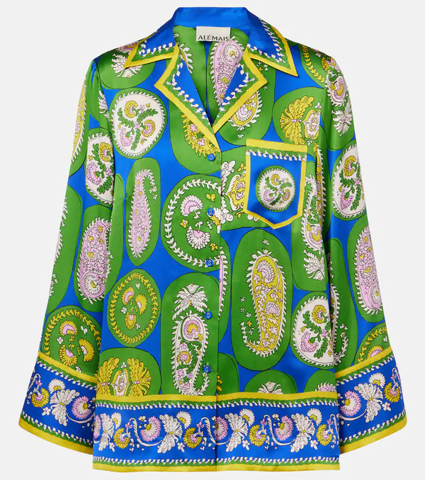  Alemais Alemais Printed Silk Satin Shirt 