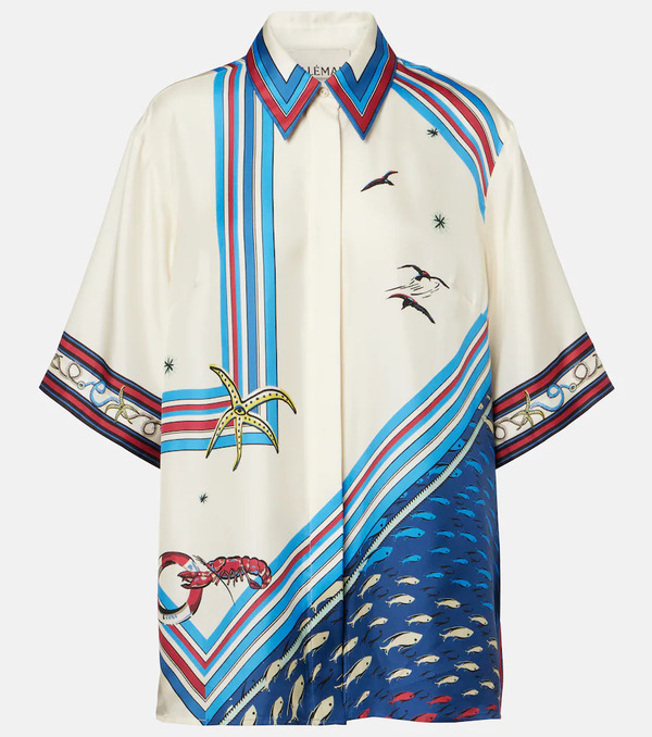  Alemais Alemais Printed Silk Satin Shirt 