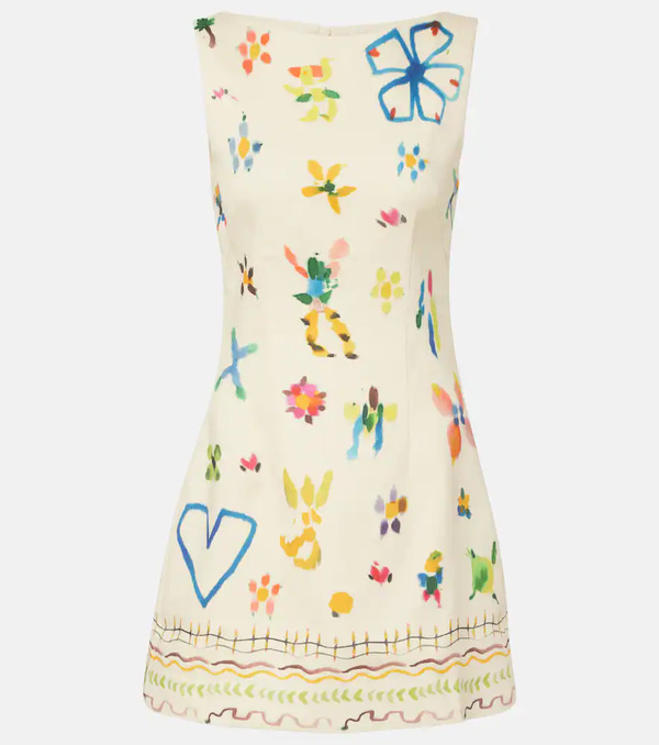  Alemais Alemais Sidi Floral Linen-blend Minidress 