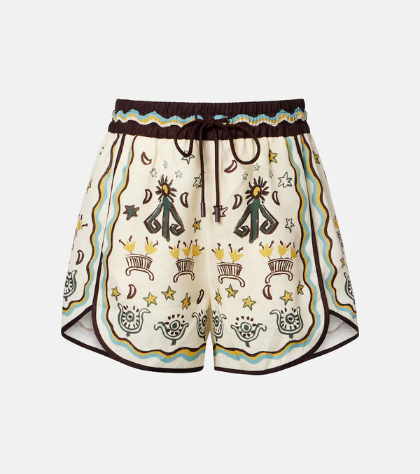  Alemais Alemais Sun Dancer Printed Linen Shorts 