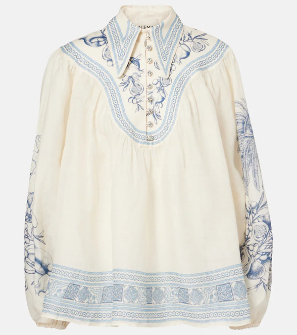  Alemais Alemais Villa Romantica Printed Ramie Blouse 