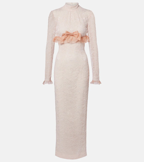  Alessandra Rich Alessandra Rich Bow-detail Lace Gown 