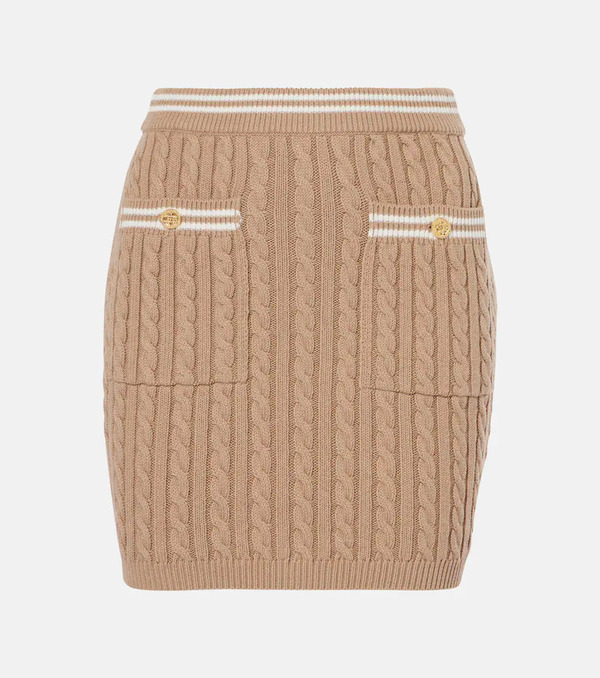  Alessandra Rich Alessandra Rich Cable-knit Cotton Miniskirt 