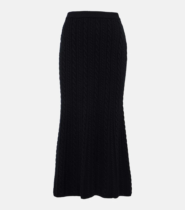  Alessandra Rich Alessandra Rich Cable-knit Wool Midi Skirt 