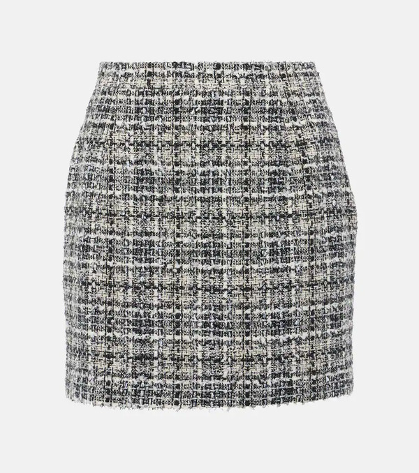  Alessandra Rich Alessandra Rich Checked Lame Tweed Miniskirt 