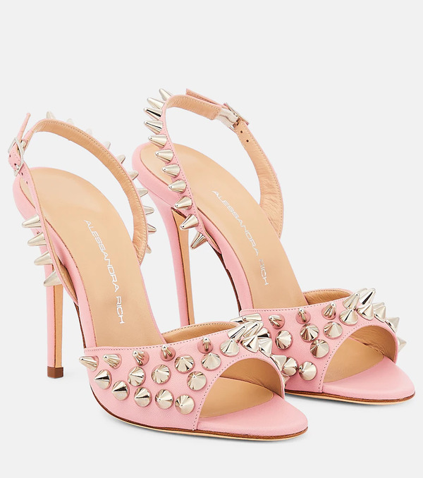  Alessandra Rich Alessandra Rich Embellished Leather Sandals 